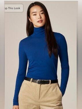 2–for—1 J. Crew tissue turtleneck small (one white, one blue)